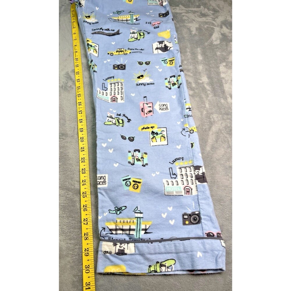 PJ Salvage womens NEW pajama set 'Airport Travel' collegiate soft oversized sz S - Picture 10 of 12